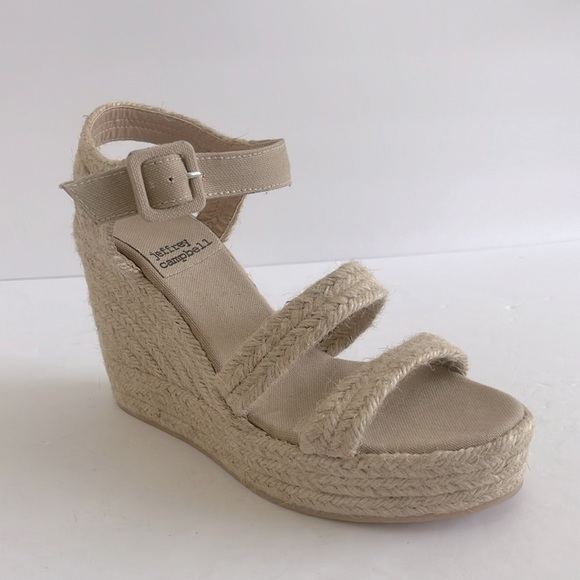 JEFFREY CAMPBELL $120 Shoes Women’s Elaina Woven Platform Wedge Sandals Size 40 - Picture 2 of 6